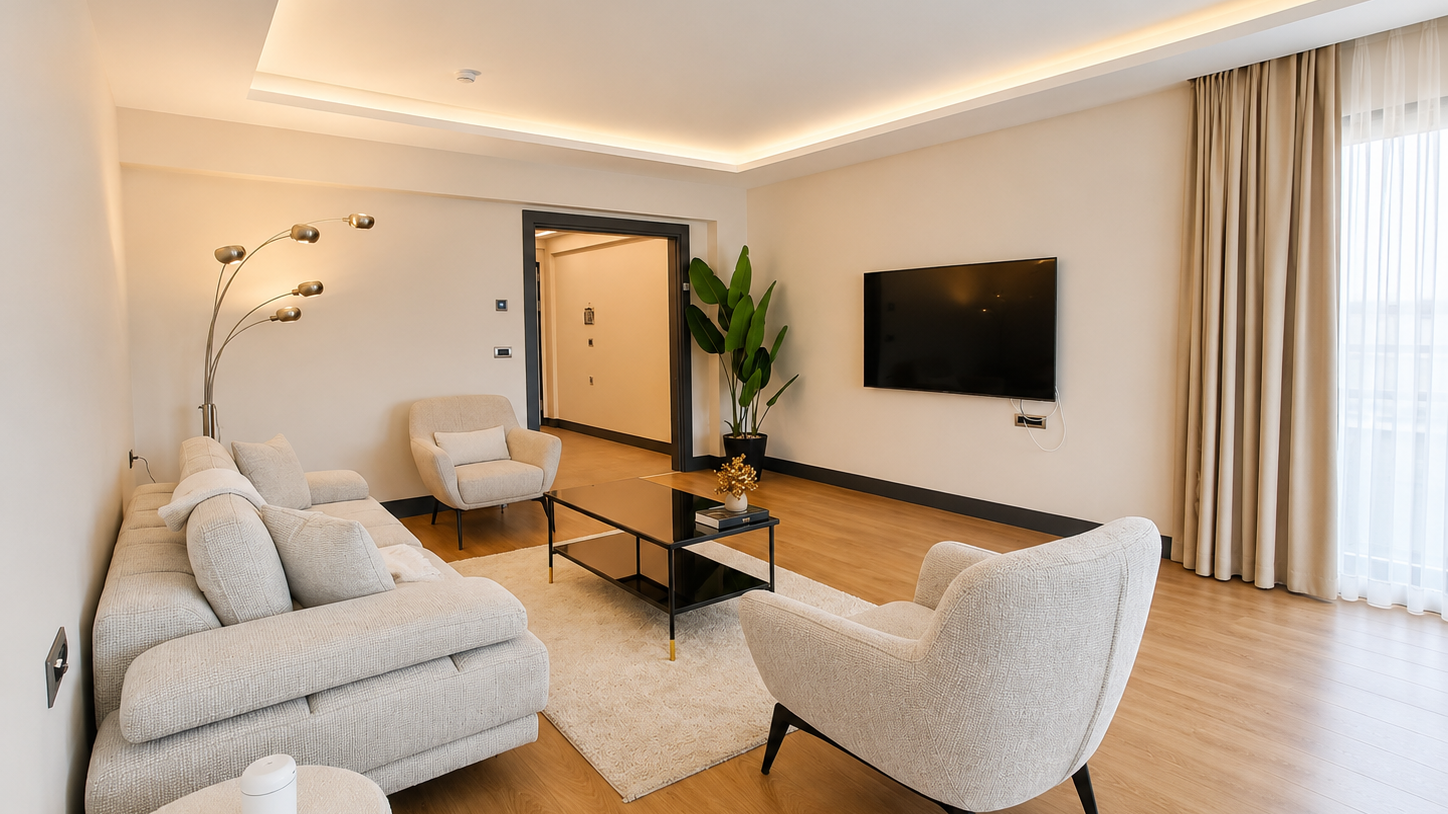 utopia suite residence spacious living room